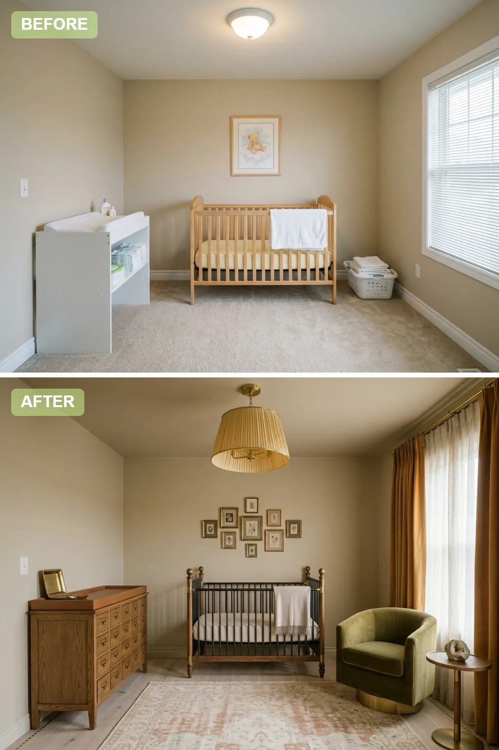 3. Vintage Heritage — nursery before and after