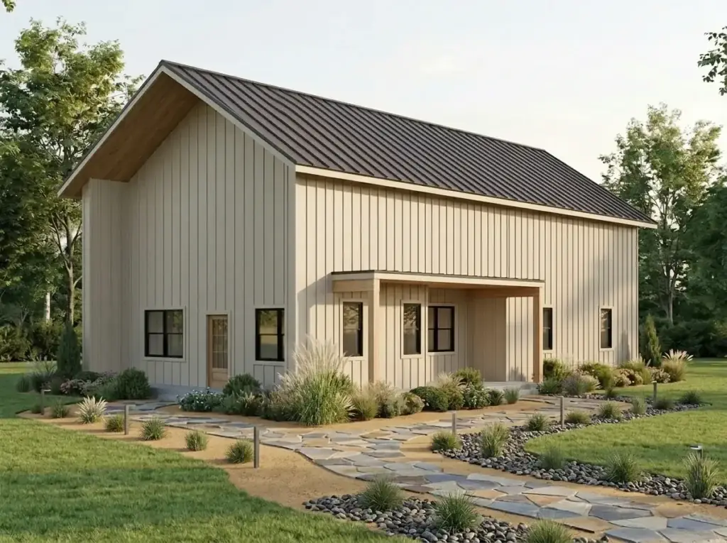 Modern Barndominium House Plan with Loft