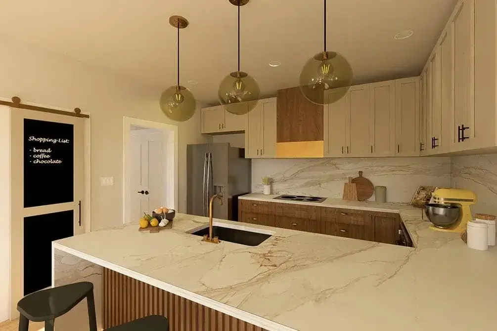 Open volume showing connection between living and dining