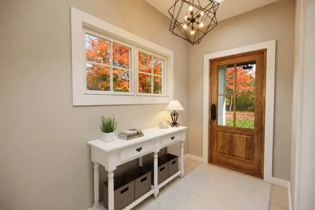 Great room fireplace wall with built-in cabinetry option