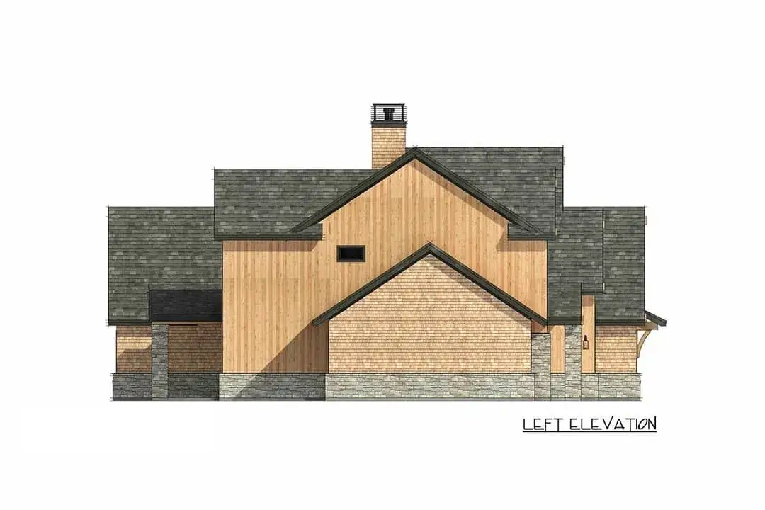 Rear elevation with vaulted back porch and large windows for natural light